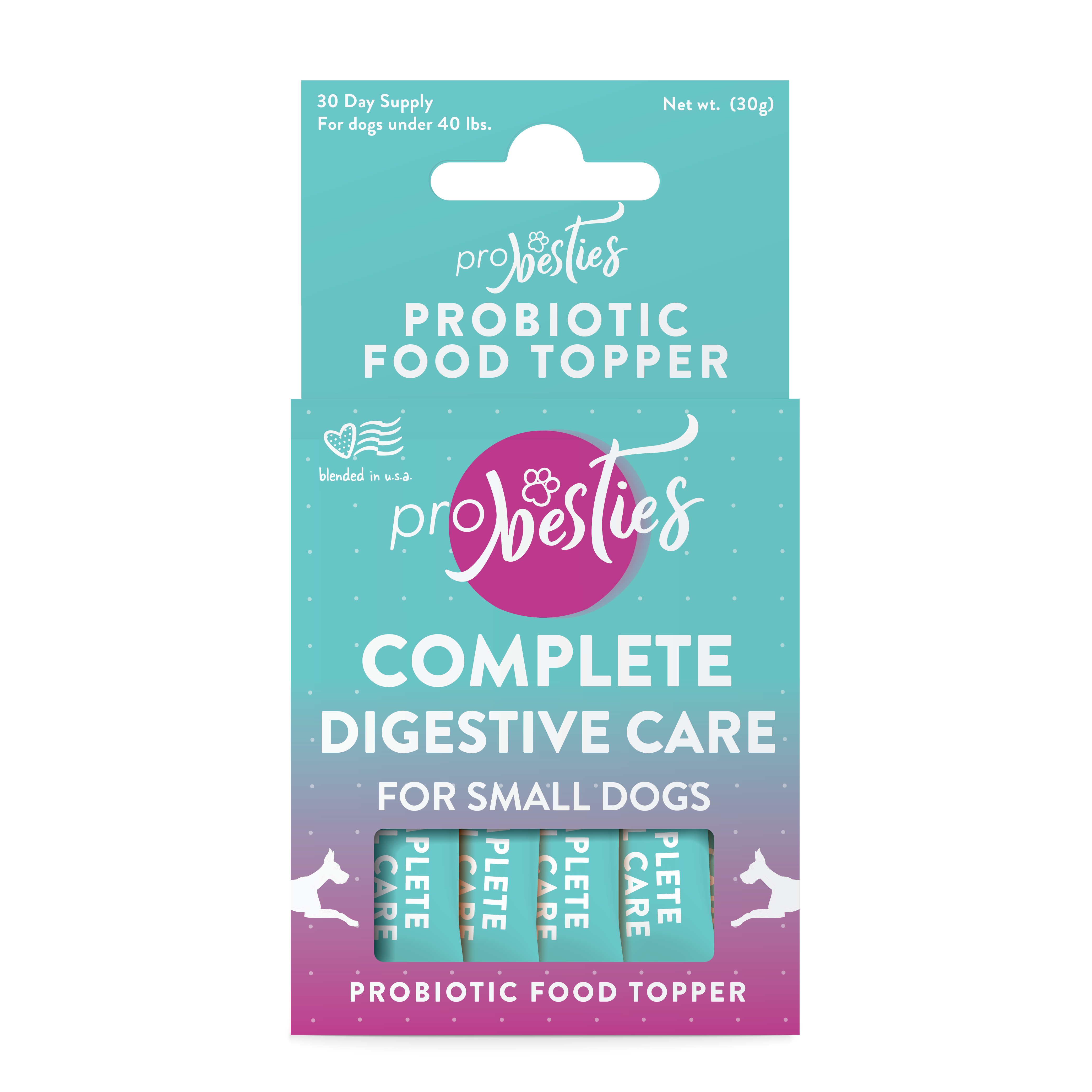 Probesties Complete Digestive Care Probiotic Food Topper For Small Dogs